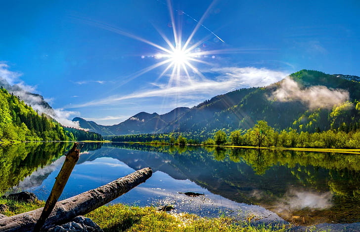 sun-over-the-mountain-lake-wallpaper-preview